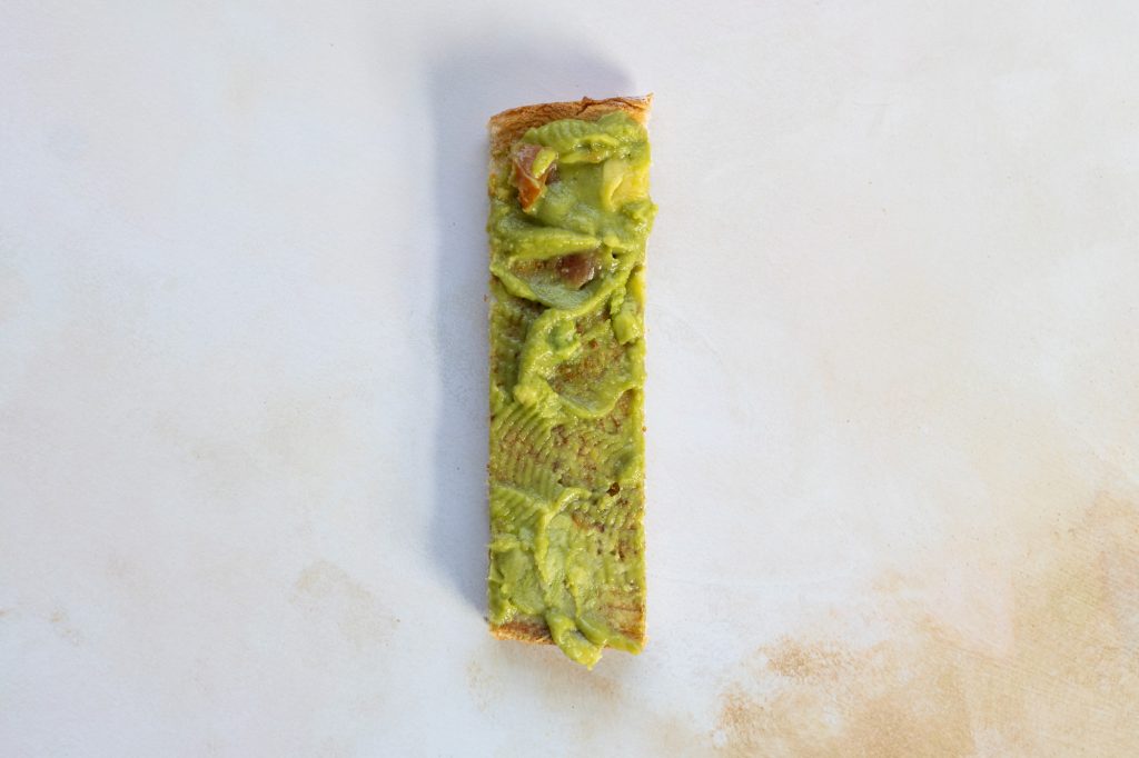 Avocado and tomato on toast.