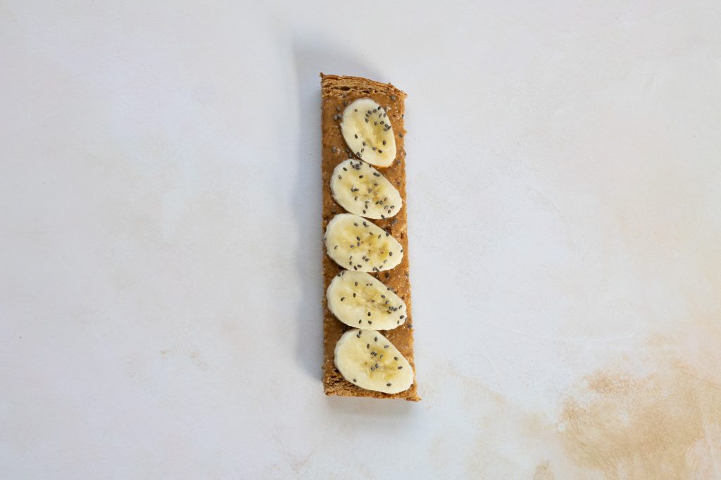 Peanut butter, banana, and chia seed.