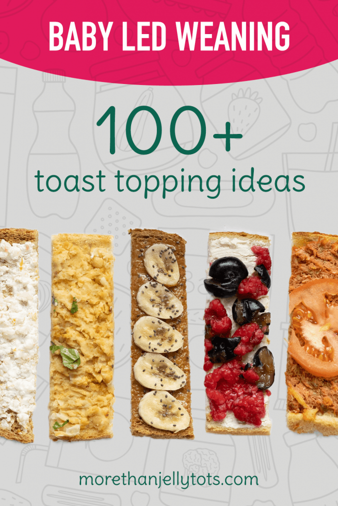Baby led weaning toast ideas and toppings. Plus learn how to safely serve toast to babies following baby led weaning.